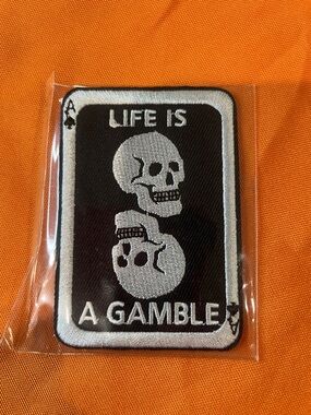 Black & White Skull 'Life Is a Gamble' Patch